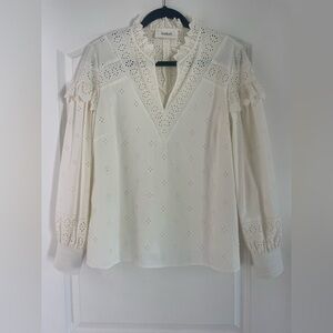 ba&sh Cream Eyelet Blouse